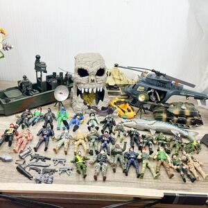 Huge Chap Mei Action Figure Lot Vehicles Tank Helicopter Boat Soldiers Weapons